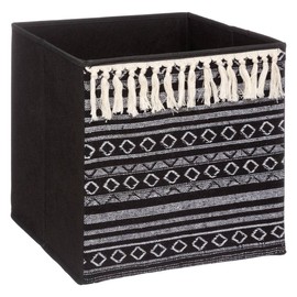 Fabric Basket 31 x 31 cm "Mix n Modul" Black and White Pompoms - 31 x 31 cm 5 five simply smart