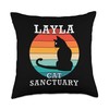 Layla Cat Sanctuary Group Family Reunion Name Throw Pillow