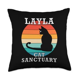 Layla Cat Sanctuary Group Family Reunion Name Throw Pillow