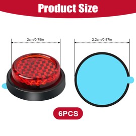 AYBUY 6Pcs Round Motorcycle Reflectors, Stick-on Safety Reflectors, 24mm Mini License Plate Reflectors, Red Light Warning Reflector for Motorcycle Bicycle Trailers Gate Posts