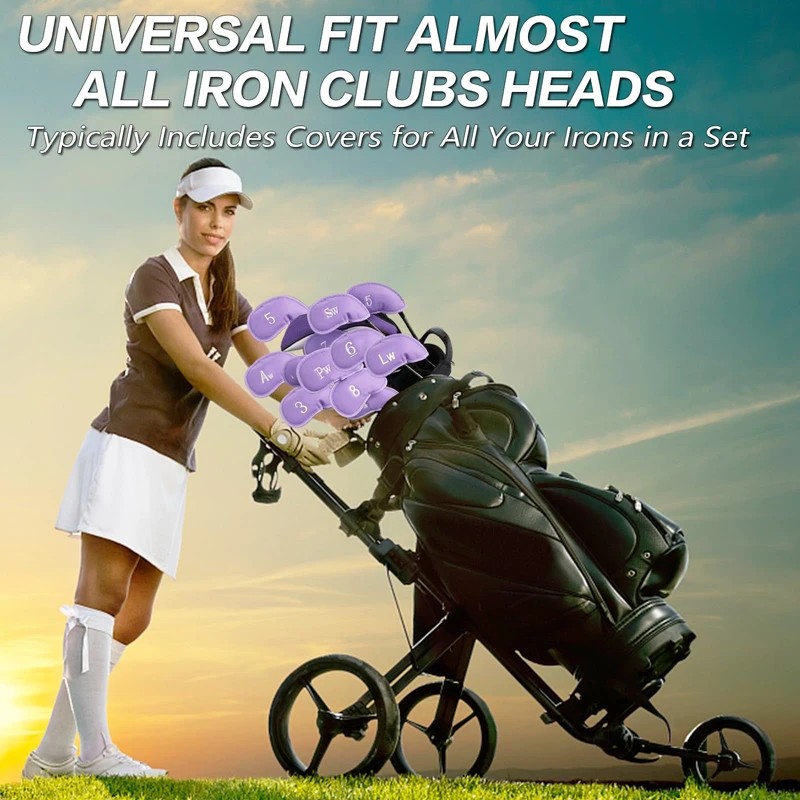 Golf Iron Head Covers Numbers Synthetic Leather Headcover Deluxe Value
