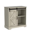 Panana Sliding Barn Door Buffet Sideboard Storage Cabinet Coffee Bar