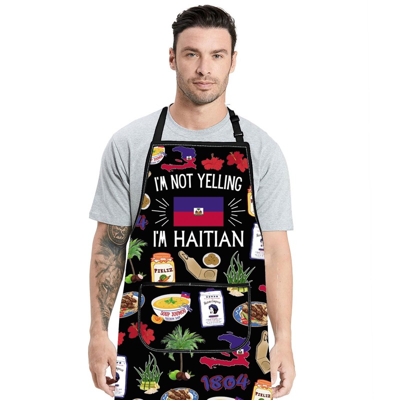 G2TUP Haitian Kitchen Apron Haitian Cooking Apron Haiti Kitchen Gifts