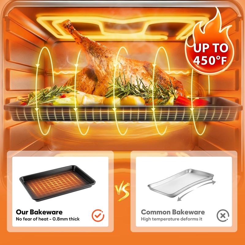 Jelly Roll Pan 15.3” x 10.9” Cookie Sheets for Baking