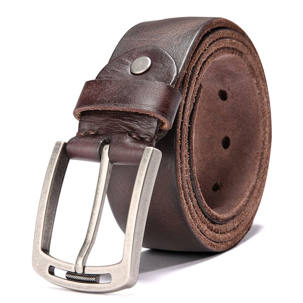 KEECOW Men's 100% Italian Cow Leather Belt Men With Anti-Scratch