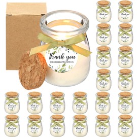 MTLEE Wedding Candle Favors for Guests Gifts Glass Candle Jars Bulk Scented Soy Wax with DIY Tag Cards for Bridesmaid Groomsman Bridal Shower Housewarming Party Favors(20 Sets,Sage Green Style)