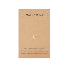 Lucky Horseshoe Necklace for Teen Girls Small Horseshoe Pendant Necklace for Women Teen Girl Gifts