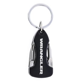 Jeep Wrangler Dark Matte Black Multi Tool Keychain with Laser Engraved Wrangler Logo KTK