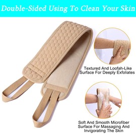 Back Scrubber for Shower Body Scrubber Back Brush with Loofa Shower Sponge Body Exfoliator Helps Back Acne & Bacne Shower Loofah Scrub Brush Bath Brush & Shower Brush Alternative Back Washer for Shower