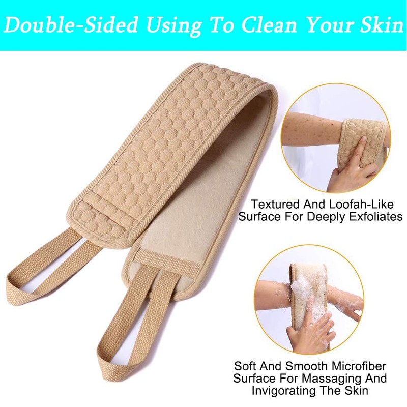 Back Scrubber for Shower Body Scrubber Back Brush with Loofa