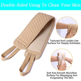 Back Scrubber for Shower Body Scrubber Back Brush with Loofa Shower Sponge Body Exfoliator Helps Back Acne & Bacne Shower Loofah Scrub Brush Bath Brush & Shower Brush Alternative Back Washer for Shower
