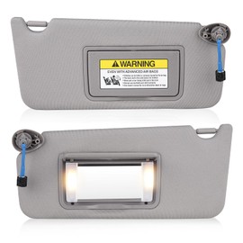 Left & Right Driver Passenger Side Sun Visor for Honda Accord 2008 2009 2010 2011 2012, Replace for 83230TA0A91ZA, 83280TA0A91ZB, Grey Left & Right side Sun Visor