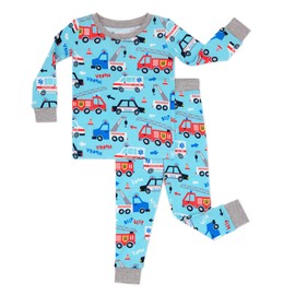 Little Sleepies Two-Piece Pajama Set for Boys & Girls, Soft Viscose from Bamboo Toddler Pajamas for Kids, Family Matching PJs, To The Rescue, 12-14