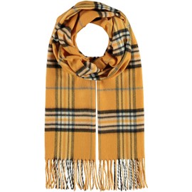 Giorgio Rimaldi Scarf 30 x 180 cm - Softer than Cashmere - Made in Germany - Checked Scarf for Men and Women - Perfect for Autumn and Winter, gold