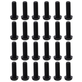 24-Piece Assortment of M6 Socket Fasteners, Round Top Screws, Nylon Bolts, and Reinforcements in Black - Includes Nuts, Supports, and Round Top Bolts for Versatile Applications