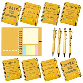 8 Set Inspirational Spiral Notebook Employee Appreciation Gifts Bulk Team Office/Students Thank You Gifts Journal Lined Pocket Notepad,Note Pads for Nurse Teacher Employees Coworker Volunteer