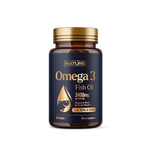 Built by Nature Omega-3 Fish Oil 2400mg – 600mg Omega-3s