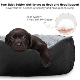 JOEJOY Rectangle Dog Bed for Large Medium Small Dogs - Washable Orthopedic Sofa Bed, Soft Breathable Puppy & Pet Cuddler, Durable Calming Dog Bed with Anti-Slip Bottom, Multiple Sizes, Black