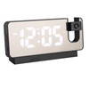 Projection Alarm Clock USB Rechargeable White Light Snooze Function Adjustable