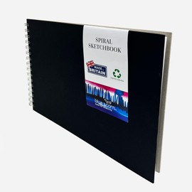 BLUE ACORN - A4 Landscape Recycled Spiral Bound Sketchbook - 35 Sheets 160gsm Multipurpose Cartridge Paper - Ideal for Light Washes of Paint, Pencils & Sketching