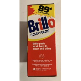 Brillo Vintage Late 1970s Brillo Steel Wool Pads Full Box NOS 10 Pads Unused Graphics