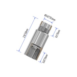 FOCMKEAS 2 PCS Shower Head Extension Arm Extender Stainless Steel 1/2PT Male to 1/2PT Female Thread, 2.36"/60mm Length Cast Pipe Fitting Coupler, Extension Tube Bathroom Accessory