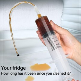 Dinghaole 100ml Large Capacity Plastic Syringe with 1m Plastic Tubing for Watering, Feeding, Drainage of Refrigerator, Science Lab (Set of 5)