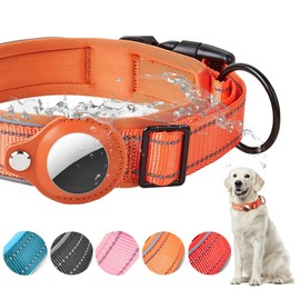 Airtag Pet Collar, Waterproof Dog/Cat Collar with GPS Holder & Quick Release Buckle for Size Small, Medium, Large, XL