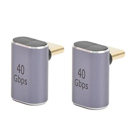 2Pcs 90 Degree USB C Adapter 40Gbps Fast Charging and Transmission Type C Male to Type C Female Right Angle Connector
