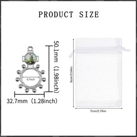 6Pcs/12Pcs Finger Rosary Ring Catholic Enamel Sacred Heart and Immaculate Heart Virgen De Guadalupe Pocket One Decade Rosary Cross with Organza Bags for Men Women Prayer Baptism Favors, Zinc Enamel,