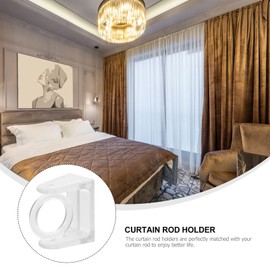 HOMSFOU Adhesive Curtain Rod Bracket 2pcs Swivel Ring Telescopic Rod Holder No Drilling Curtain Rod Hooks Adjustable Hangers for Bathroom Kitchen Home Bathroom and Hotel