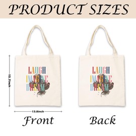 Canvas Tote Bag, Cute Cartoon Mouse Handbag, Colorful Laugh Imagine Dream, Reusable Tote Bag, Birthday Gifts For Women, Friendship Gifts, Leisure Vacation, Shopping, Work