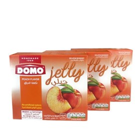 DOMO's Halal Peach Gelatin Dessert Mix, 3 oz. (Pack of 3)