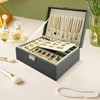 2 Layers PU Leather Jewelry Box Jewelry Organizer Box for