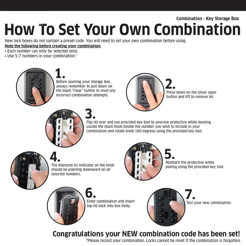 Combination Key Storage Lock Box, Black