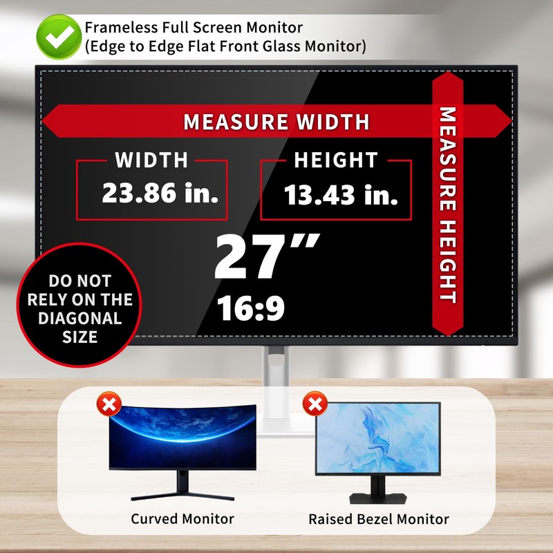 27 Inches Magnetic Computer Privacy Screen Filter | Privacy Shield