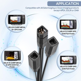 ZEZHIMI 720101-1 9M SIDB Y 9-Pin Side Imaging Dual Beam Splitter Cable Fits for Humminbird for Helix Side Imaging Products & Dual Beam Transducers