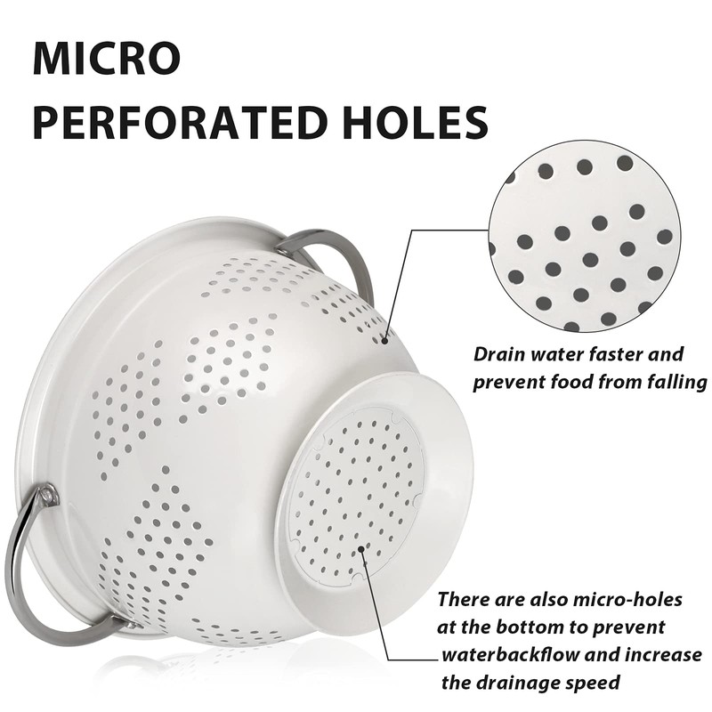 Hillbond Colander Set for Kitchen, 1.5, 3, 5 Qt Stainless