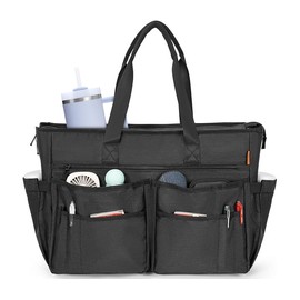 TORIBIO Tote Bag, Many Pockets, Large Capacity, Teacher/Nurse, Visiting Nurse Tool Bag, Popular, Horizontal Type, Multi-functional, Freestanding