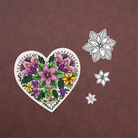 Heart Shaped Stamps for Crafts & Crafts - Clear Flowers - Christmas Card Decorations & Scrapbooking - Rubber Stamp for Craft
