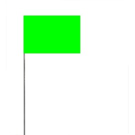 Swanson FLG30100 2-Inch by 3-Inch Marking Flags with 30-Inch Wire Staffs, Lime 100 Pack