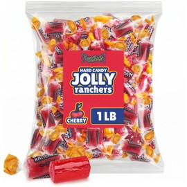 Cherry Flavored Jolly Ranchers Hard Candy, 1 LB Bulk Bag Assortment – Red Jolly Ranchers Individually Wrapped – for Parties, Buffets, Baby Shower and Snacking