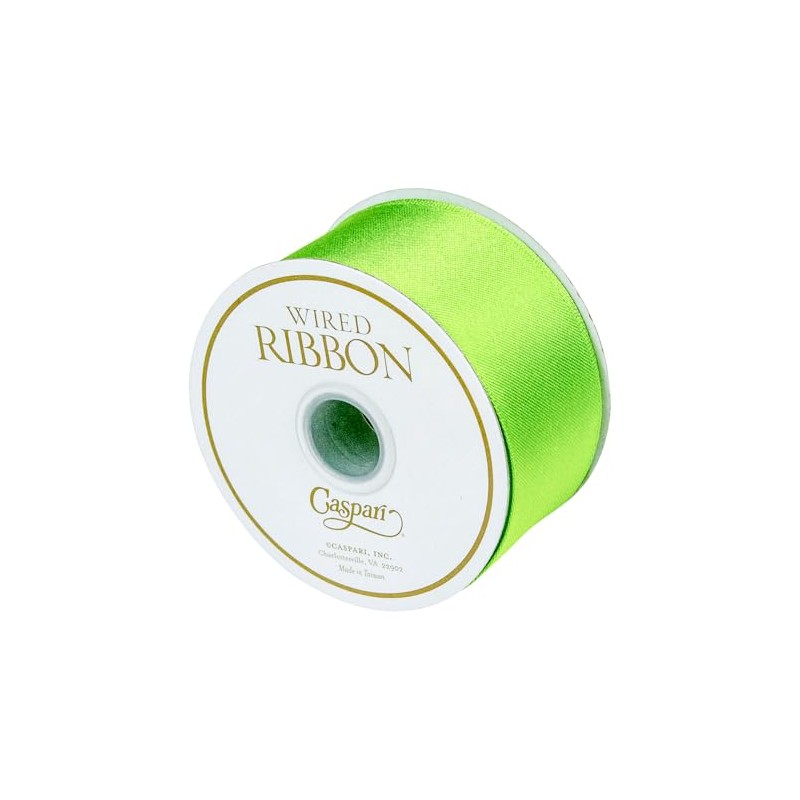 Caspari Solid Satin Citron Ribbon - 6 Yard Spool