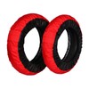 Rise 12インチ タイヤ保護カバー（まもる君）レッド/ブラック 前後セット アクリルカラーコーティング(UVカット・撥水・防水加工) クルッと巻いてピタッの簡単装着