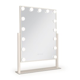Zadro Hollywood Lighted Vanity Mirror with 15 LED Bulbs, 3 Color Light Settings, 360° Rotation Makeup Mirror Head (21" H x 18" W | 1X | Neutral)