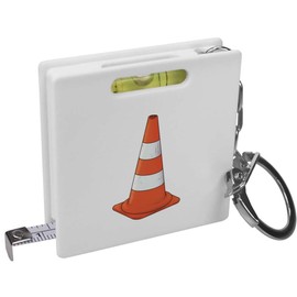 Azeeda 'Traffic Cone' Keyring Tape Measure/Spirit Level Tool (KM00031177)