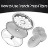 French Press Filter 6 Pieces Stainless Steel Replacement Filters Mesh
