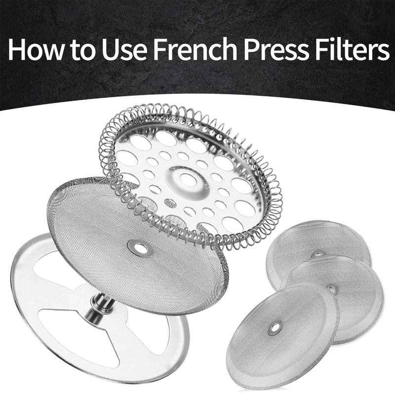 French Press Filter 6 Pieces Stainless Steel Replacement Filters Mesh