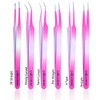 Alluring Ombre Bright Pink & Light Blue Tweezers