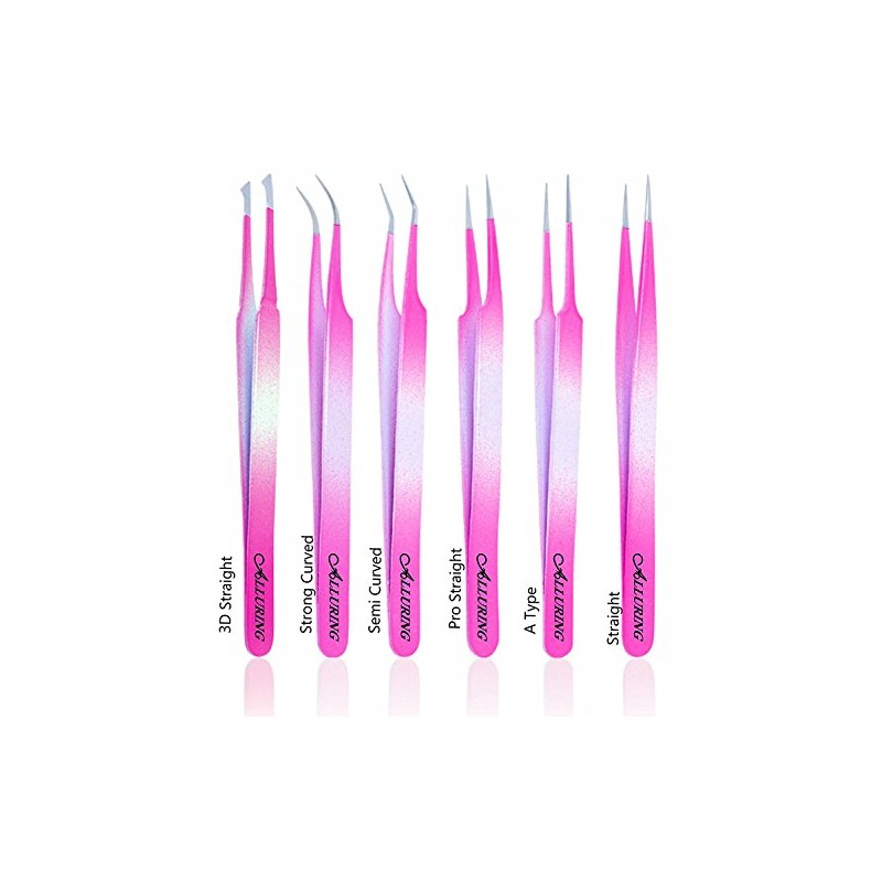 Alluring Ombre Bright Pink & Light Blue Tweezers